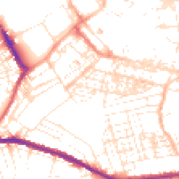 Daytime road noise heatmap for SN1 5LA