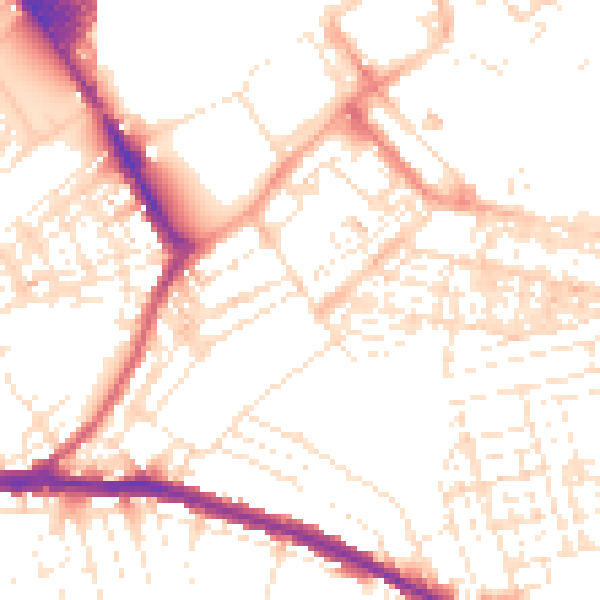 Daytime road noise heatmap for SN1 5LH