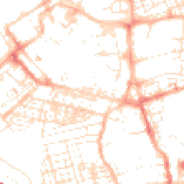 Daytime road noise heatmap for SN1 5PA