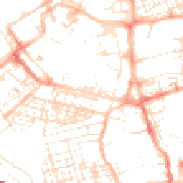 Daytime road noise heatmap for SN1 5PL