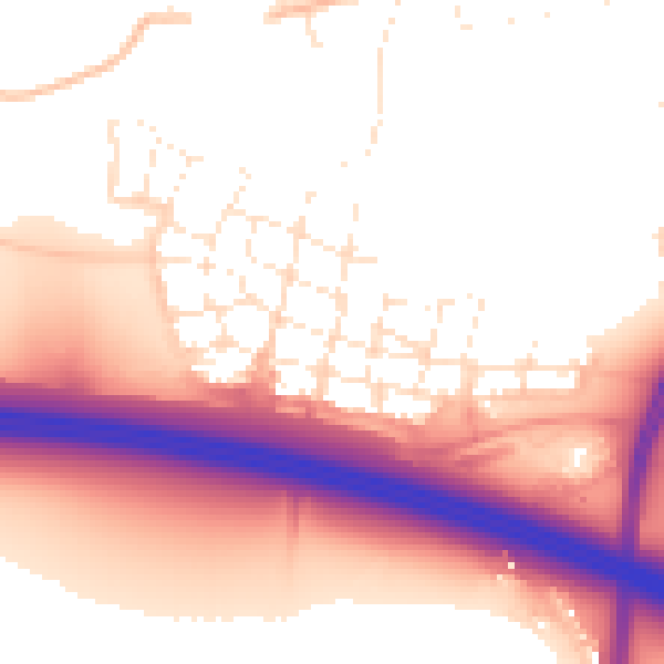 Daytime road noise heatmap for SN1 7AD