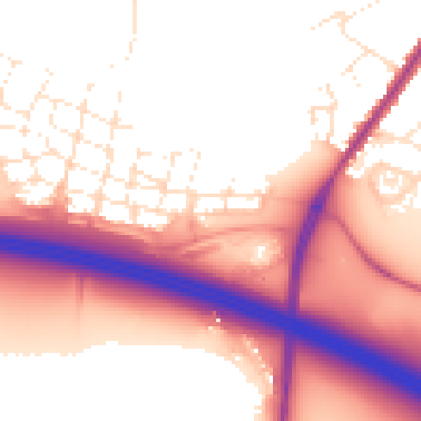 Daytime road noise heatmap for SN1 7AP