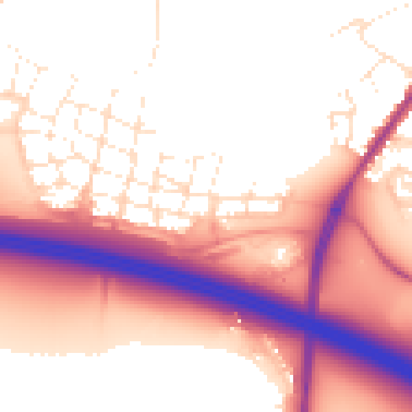 Daytime road noise heatmap for SN1 7AQ