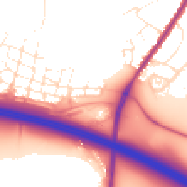 Daytime road noise heatmap for SN1 7AR