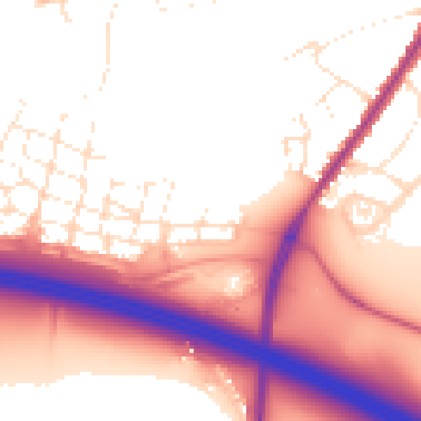 Daytime road noise heatmap for SN1 7AS