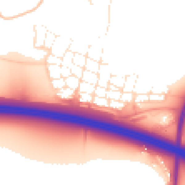Daytime road noise heatmap for SN1 7AU