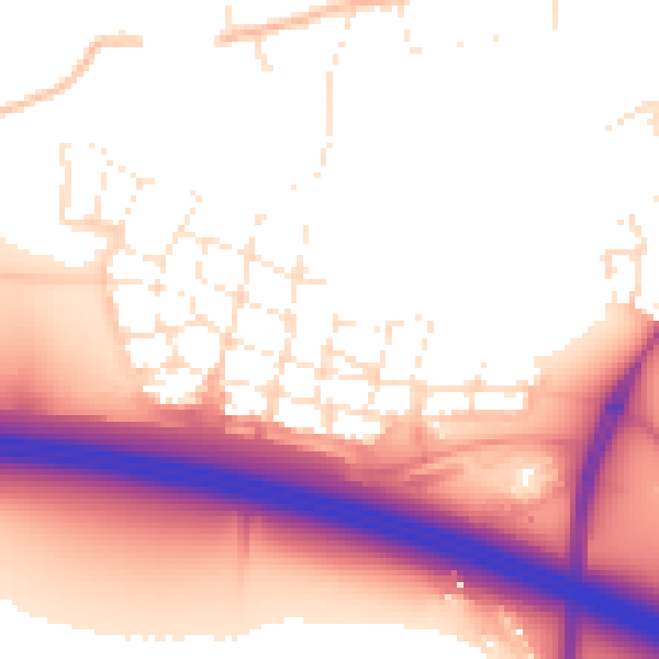 Daytime road noise heatmap for SN1 7BA