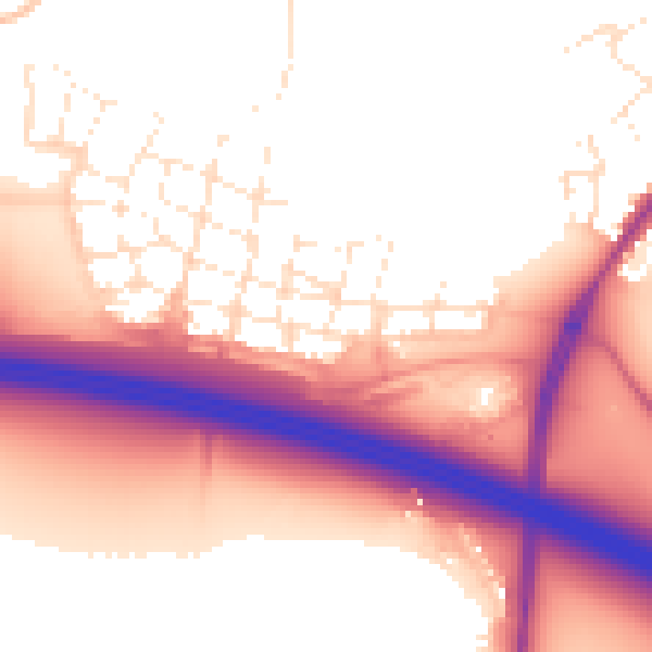 Daytime road noise heatmap for SN1 7BN
