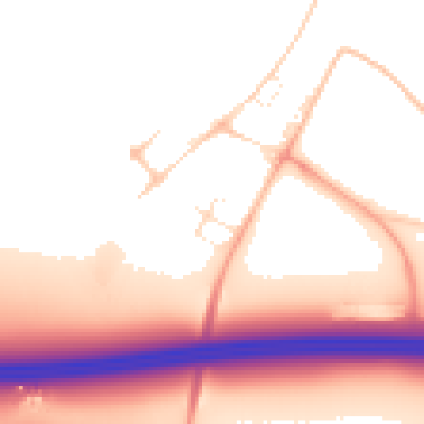 Daytime road noise heatmap for SN1 7DB