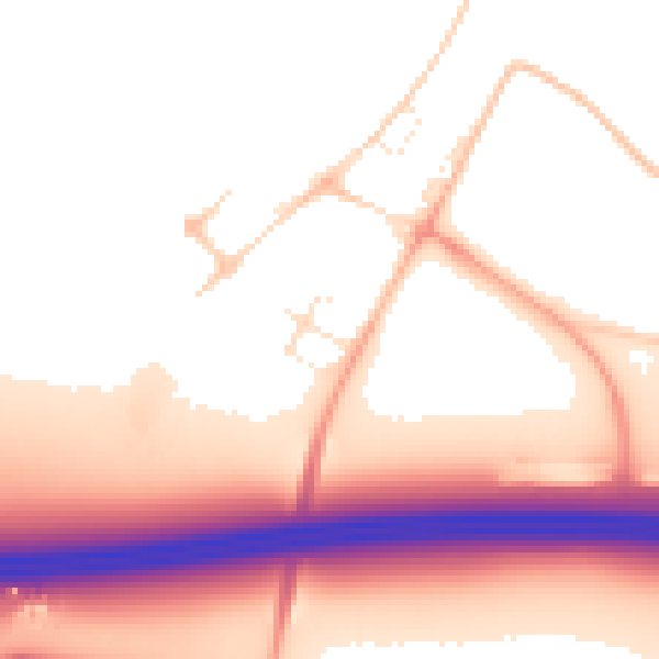 Daytime road noise heatmap for SN1 7DE