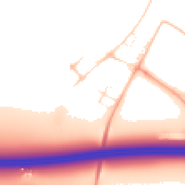 Daytime road noise heatmap for SN1 7DG