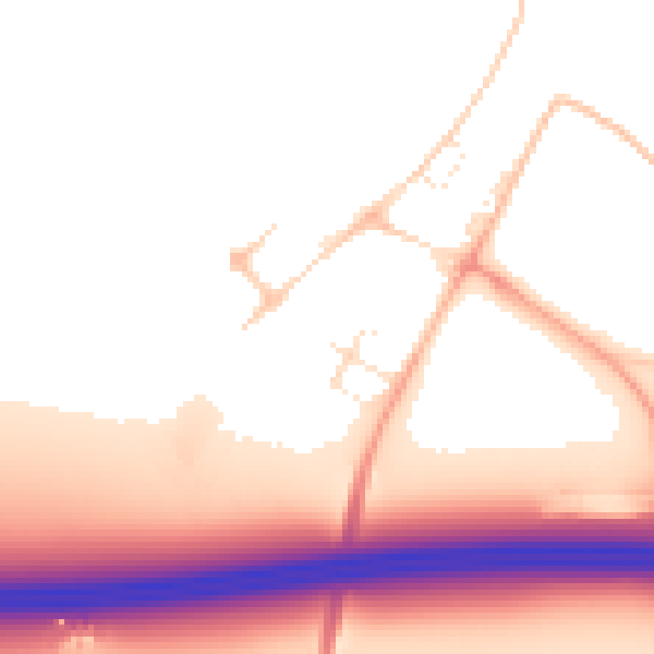 Daytime road noise heatmap for SN1 7DH