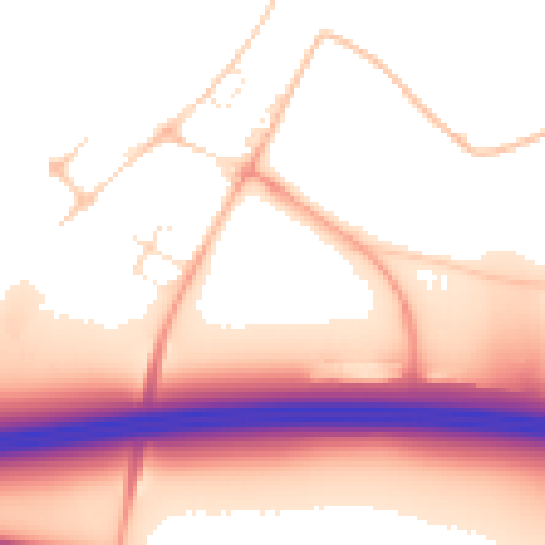Daytime road noise heatmap for SN1 7DX