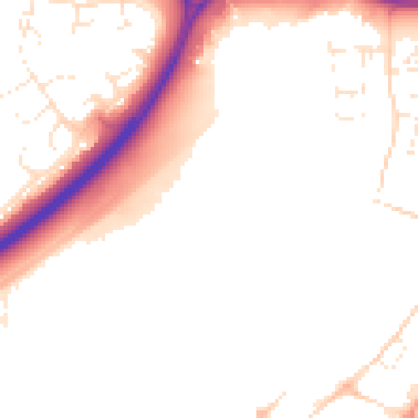 Daytime road noise heatmap for SN1 7EN
