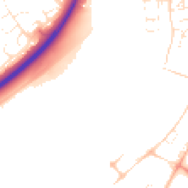 Daytime road noise heatmap for SN1 7ER