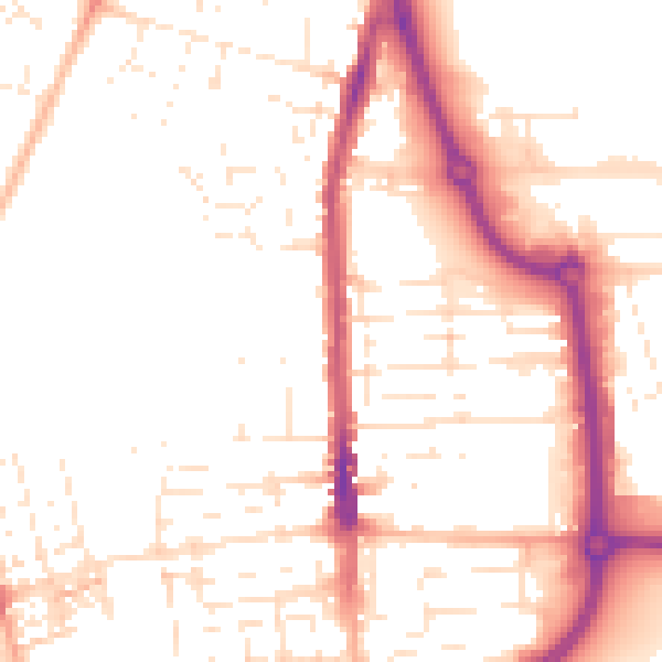 Daytime road noise heatmap for SN2 1AE