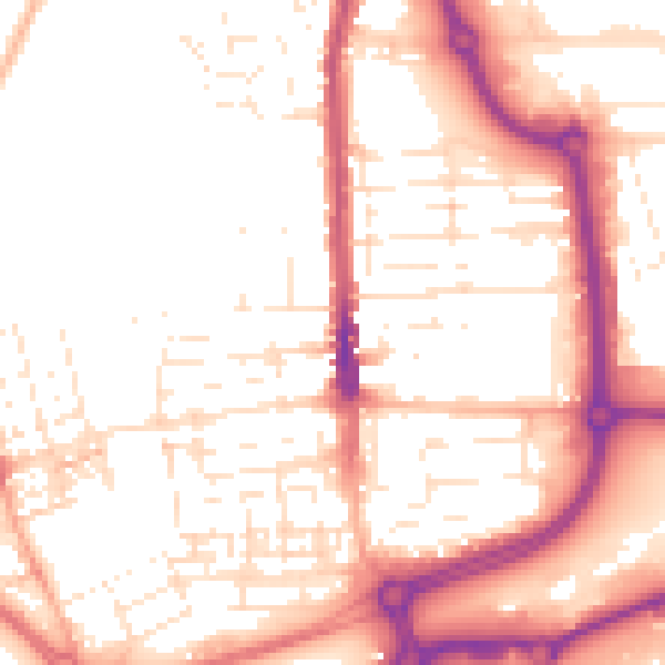 Daytime road noise heatmap for SN2 1AF