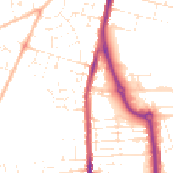 Daytime road noise heatmap for SN2 1AG