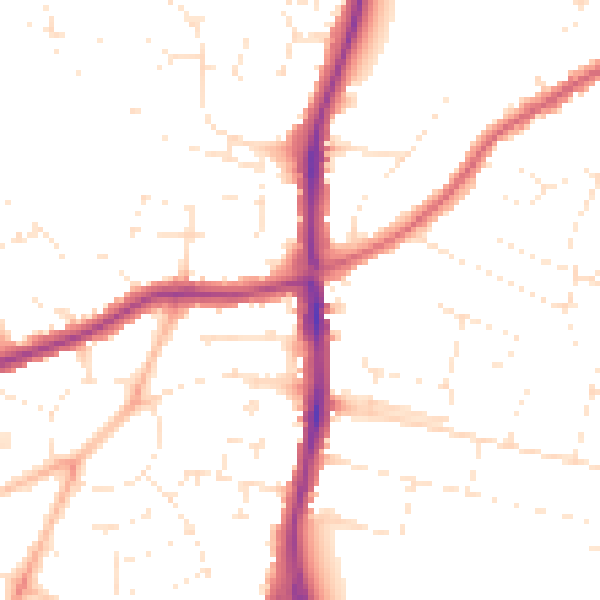 Daytime road noise heatmap for SN2 1AH