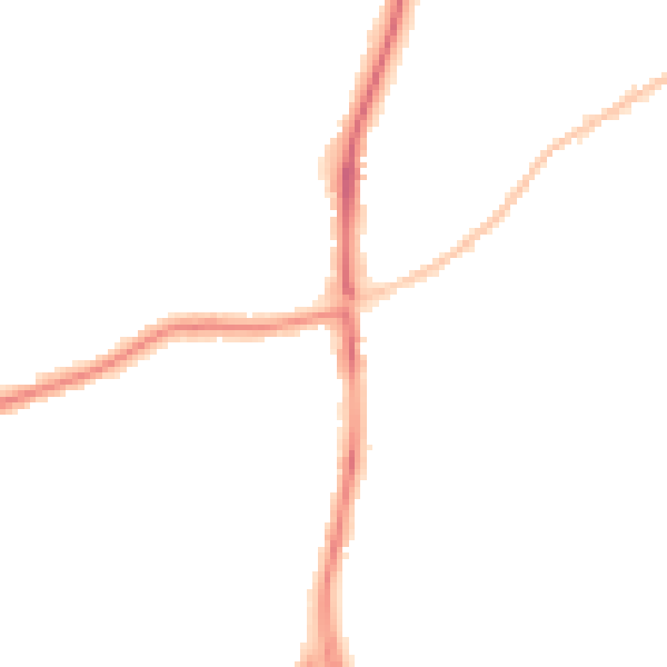 Night-time road noise heatmap for SN2 1AH