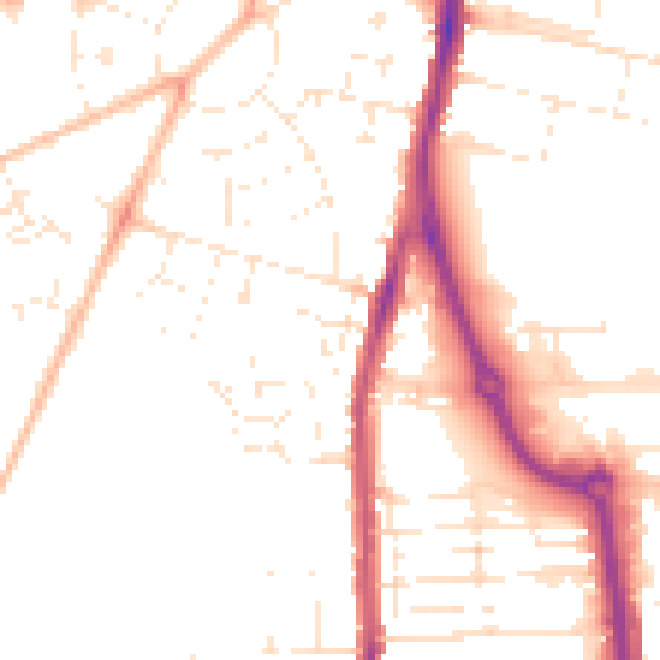 Daytime road noise heatmap for SN2 1AN