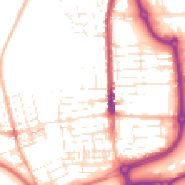 Daytime road noise heatmap for SN2 1AR