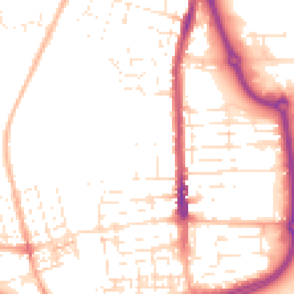 Daytime road noise heatmap for SN2 1AS