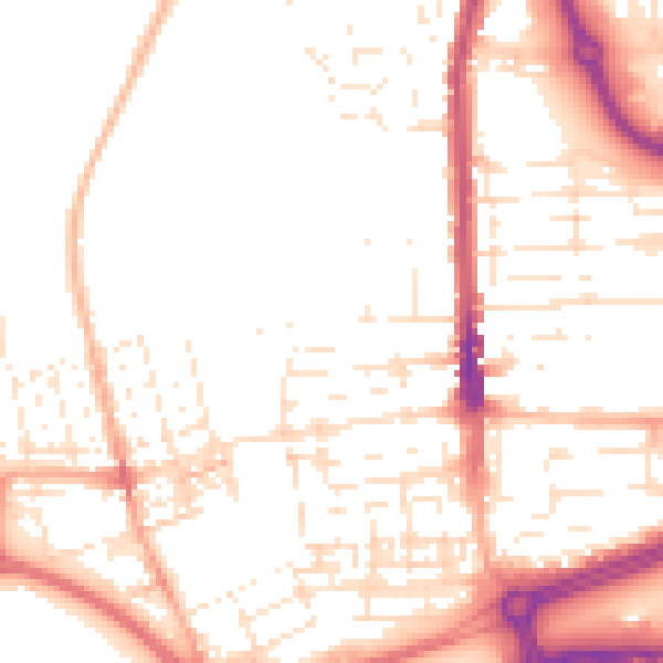 Daytime road noise heatmap for SN2 1AT