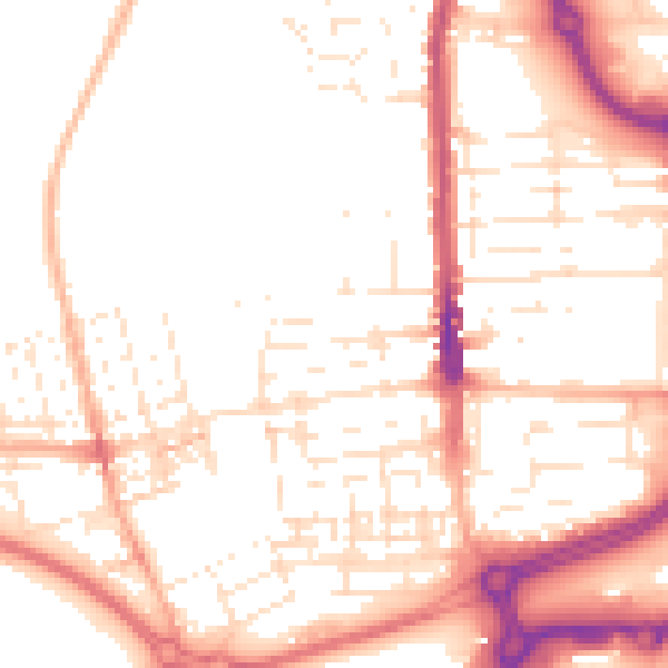 Daytime road noise heatmap for SN2 1AX