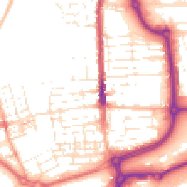 Daytime road noise heatmap for SN2 1AY