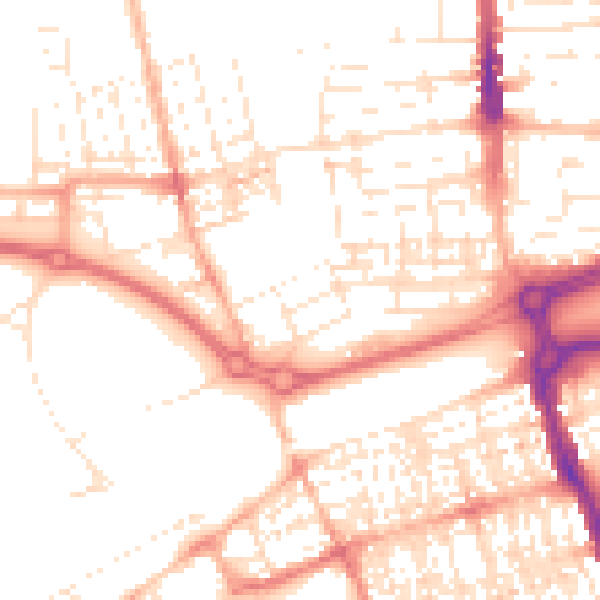 Daytime road noise heatmap for SN2 1BB