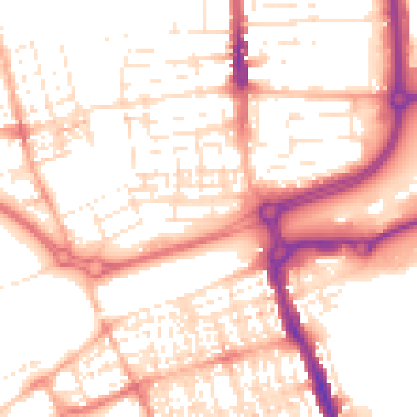 Daytime road noise heatmap for SN2 1BE