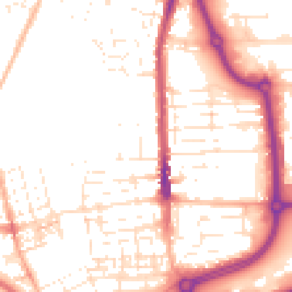 Daytime road noise heatmap for SN2 1BF
