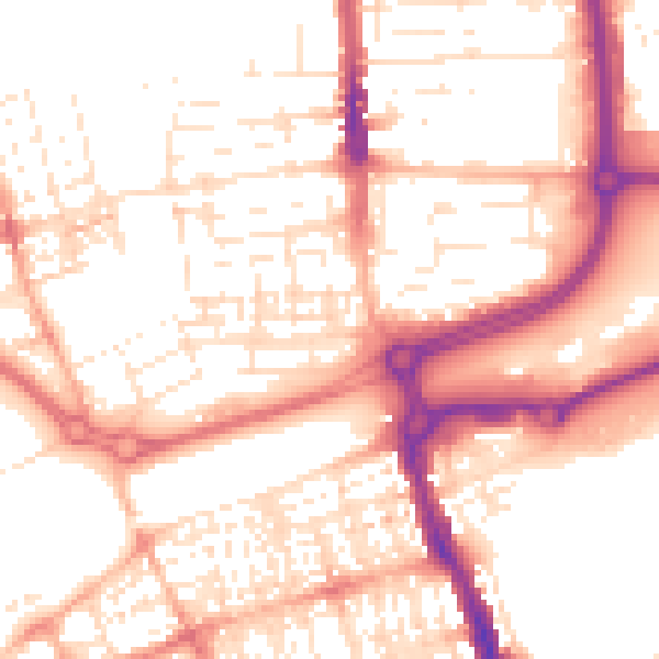 Daytime road noise heatmap for SN2 1BG