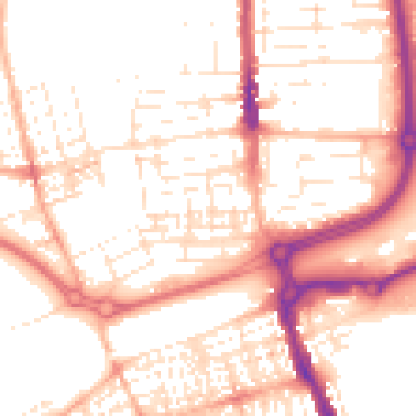 Daytime road noise heatmap for SN2 1BH