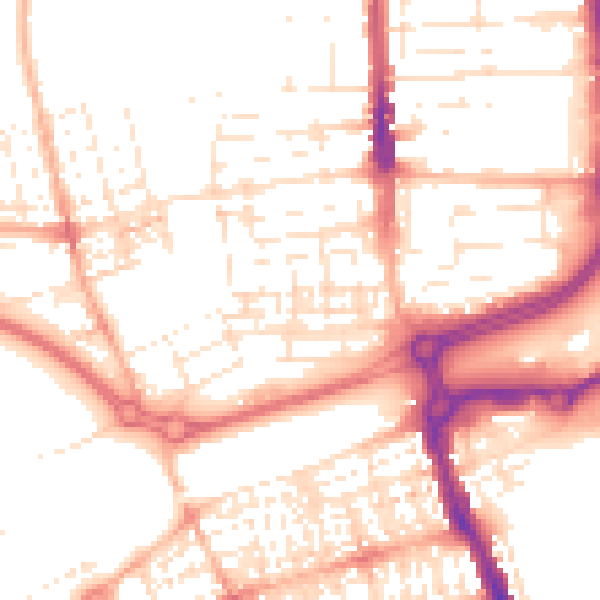Daytime road noise heatmap for SN2 1BL