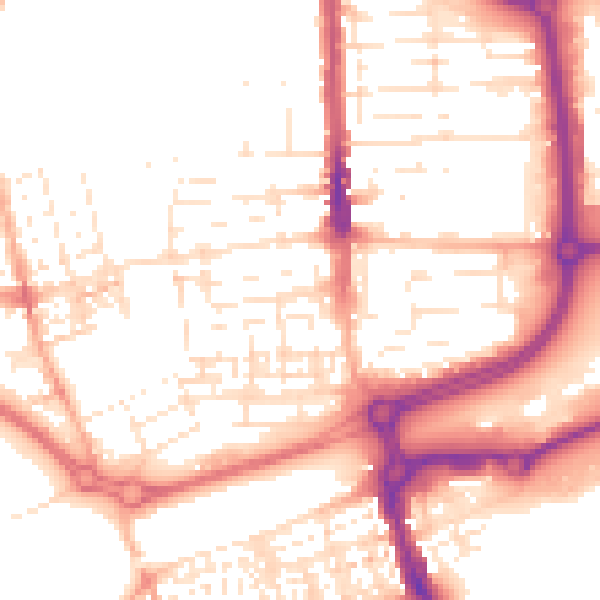 Daytime road noise heatmap for SN2 1BN