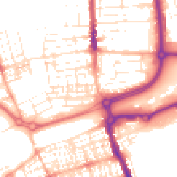 Daytime road noise heatmap for SN2 1BQ