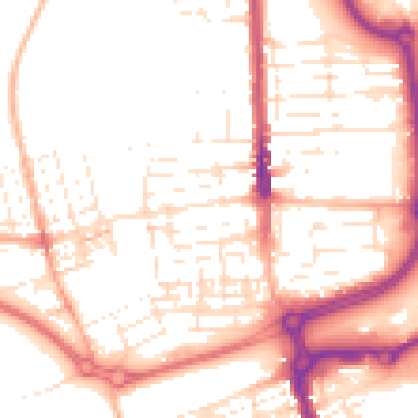 Daytime road noise heatmap for SN2 1BU