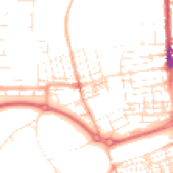 Daytime road noise heatmap for SN2 1BY