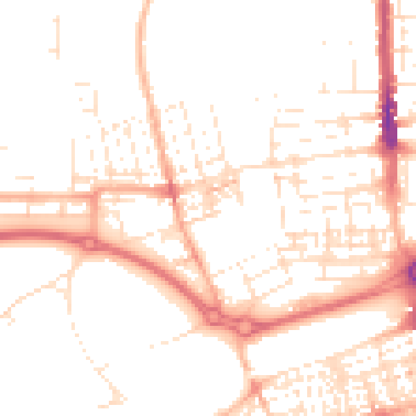 Daytime road noise heatmap for SN2 1DB