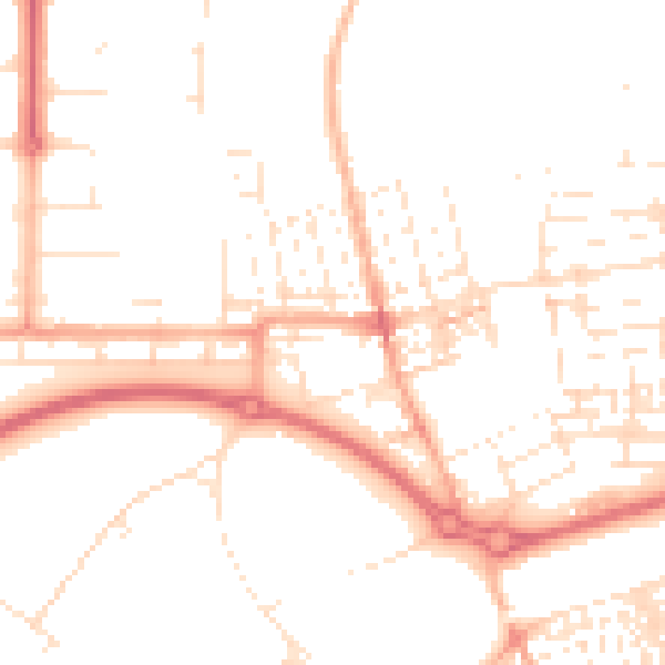 Daytime road noise heatmap for SN2 1DD