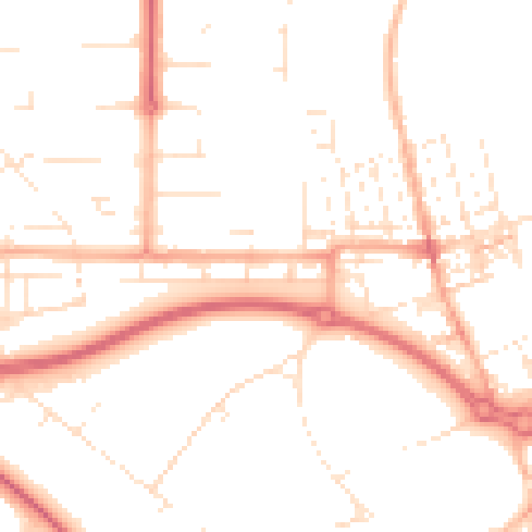 Daytime road noise heatmap for SN2 1DE
