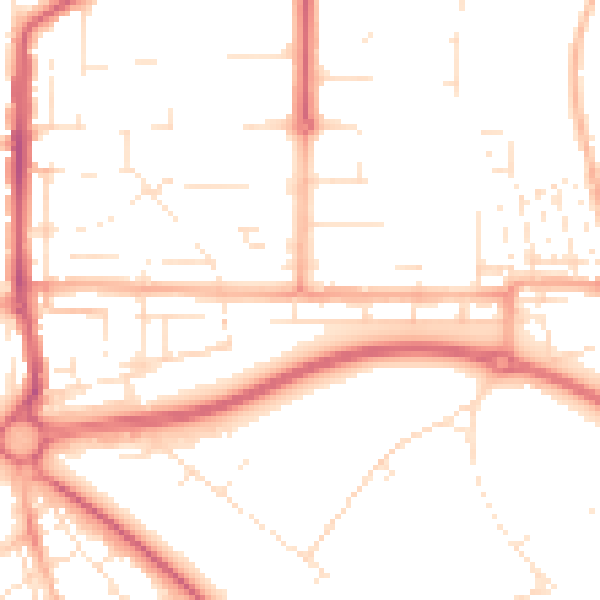 Daytime road noise heatmap for SN2 1DF