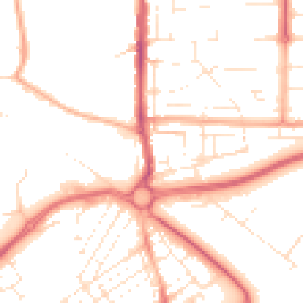 Daytime road noise heatmap for SN2 1DH