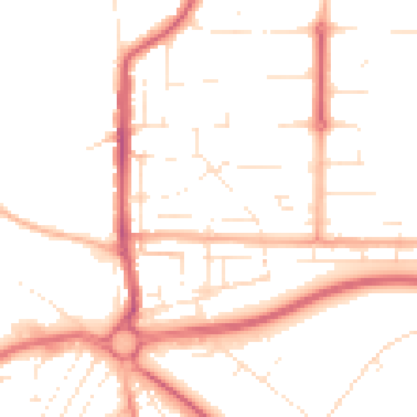 Daytime road noise heatmap for SN2 1DP