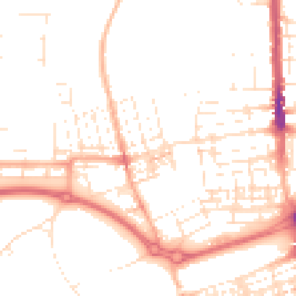 Daytime road noise heatmap for SN2 1EY