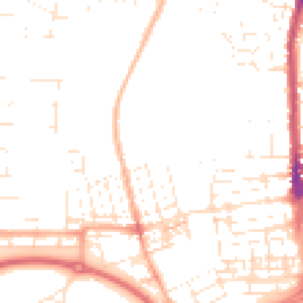 Daytime road noise heatmap for SN2 1HS