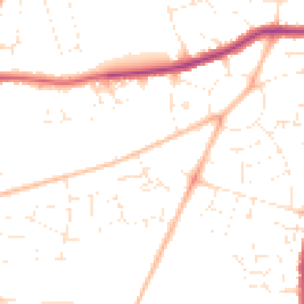 Daytime road noise heatmap for SN2 1JX