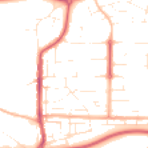Daytime road noise heatmap for SN2 1NB